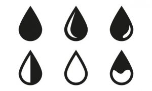 Black water drop symbols.