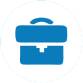 blue briefcase icon