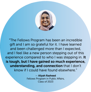 “The Fellows Program has been an incredible gift and I am so grateful for it." - Aliyah